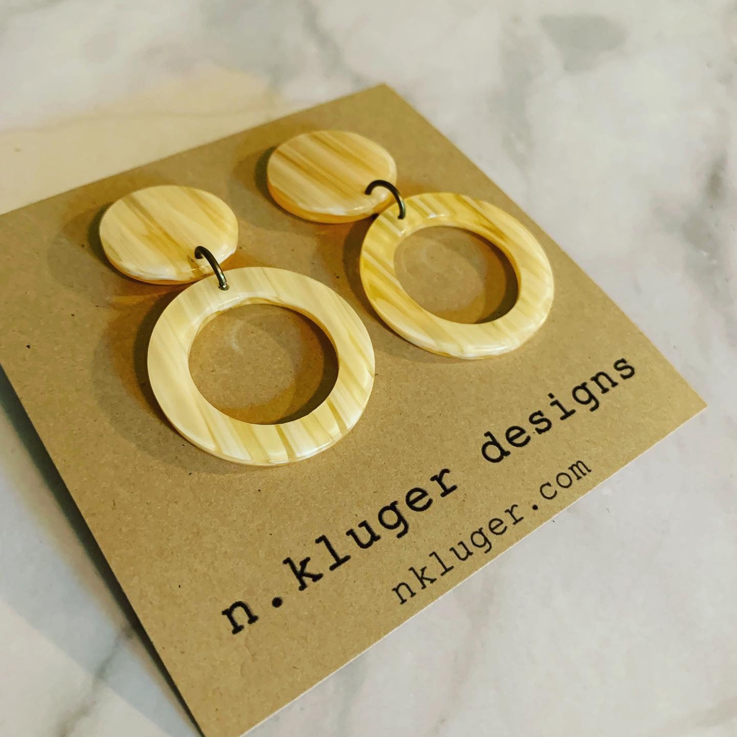 Double Creamsicle Open Circle Acrylic Drop Earrings