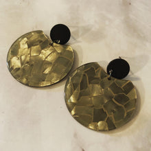 Golden Mosaic Circle Cutout Acrylic Drop Earrings