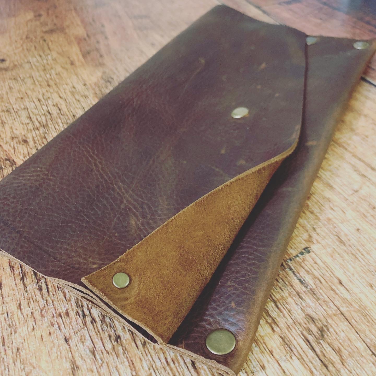Rustic Brown Genuine Leather Clutch
