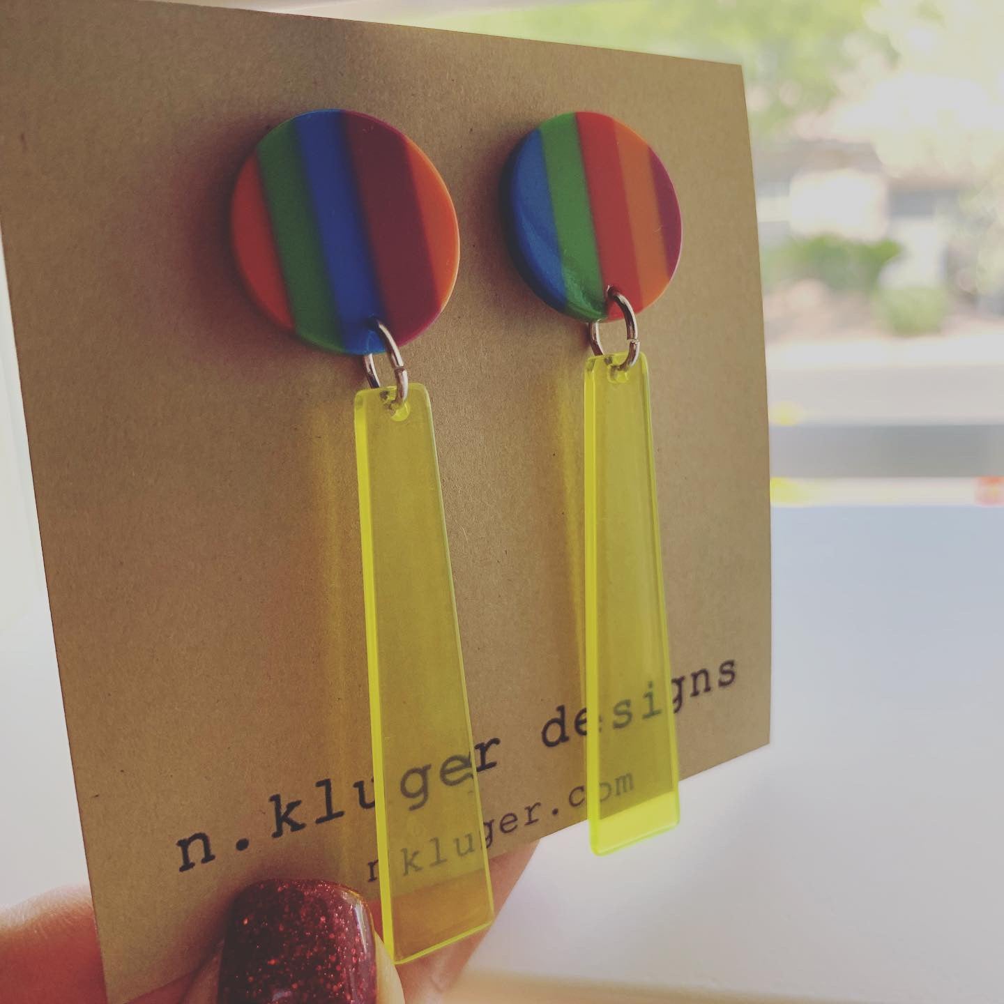 Rainbow Glow Acrylic Drop Earrings