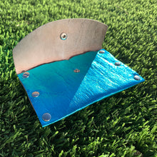 Aqua Foil Leather Card Case / Mini Wallet - N.Kluger Designs Card Case