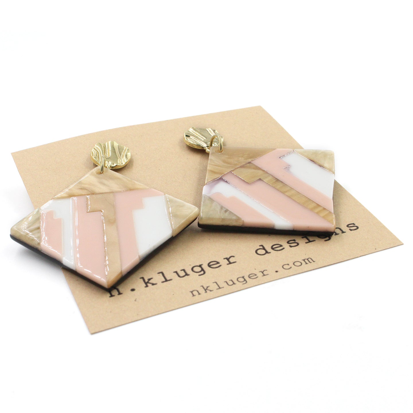 Art Deco Square Acrylic Drop Earrings