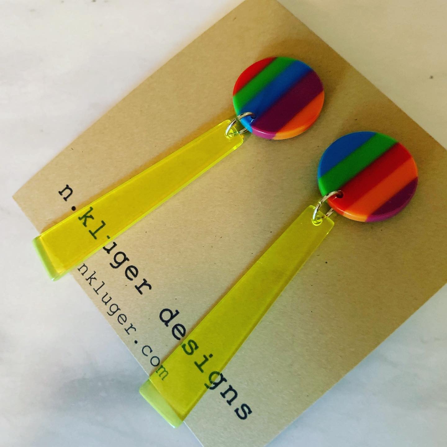 Rainbow Glow Acrylic Drop Earrings
