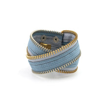 Baby Blue Stars Zip Bracelet - N.Kluger Designs bracelet