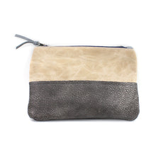 Waxed Canvas and Grey Leather Cosmetic/Toiletry Bag