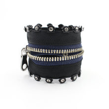 Crystal & Blue Jeans Zip Bracelet - N.Kluger Designs bracelet