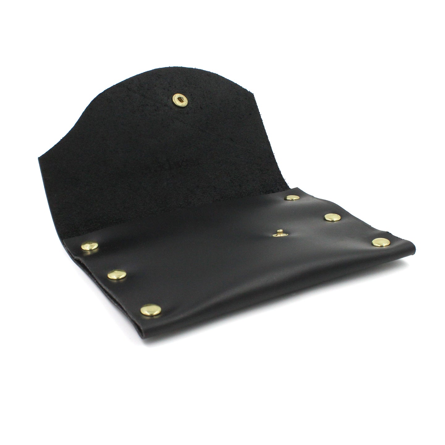 Handmade Black Leather Card Case / Mini Wallet