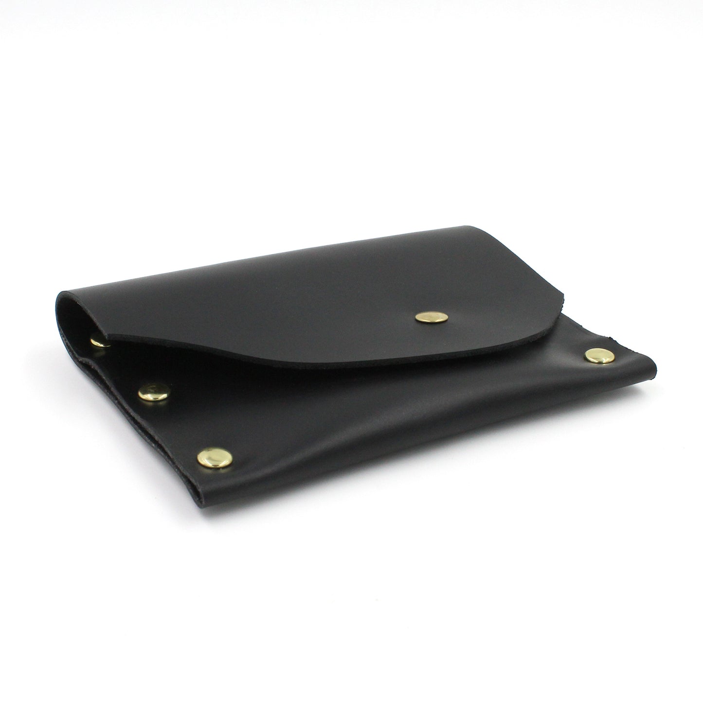 Handmade Black Leather Card Case / Mini Wallet