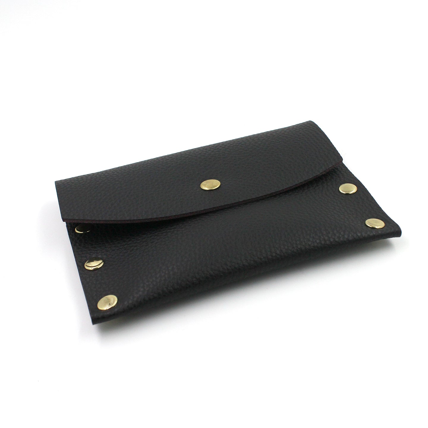 Black & Mauve Leather Card Case / Mini Wallet - N.Kluger Designs Card Case