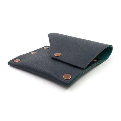 Navy & Turquoise Leather Business Card Case - N.Kluger Designs Card Case