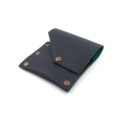 Navy & Turquoise Leather Business Card Case - N.Kluger Designs Card Case