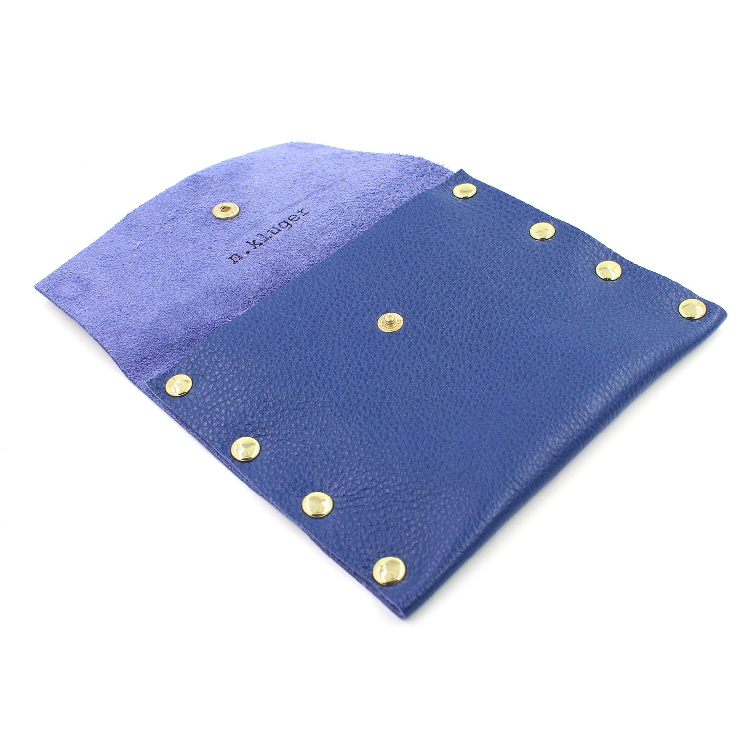 Royal Blue Leather Card Case / Mini Wallet