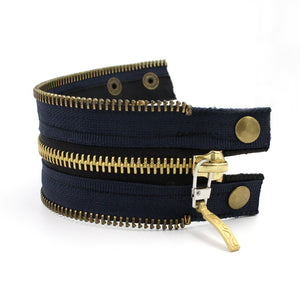 Navy Bruiser Zip Bracelet - N.Kluger Designs bracelet
