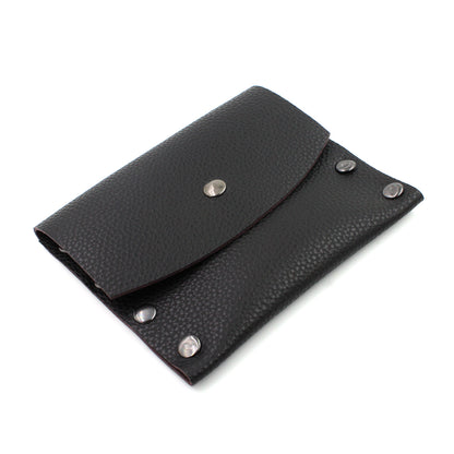 Black & Mauve Leather Card Case / Mini Wallet - N.Kluger Designs Card Case