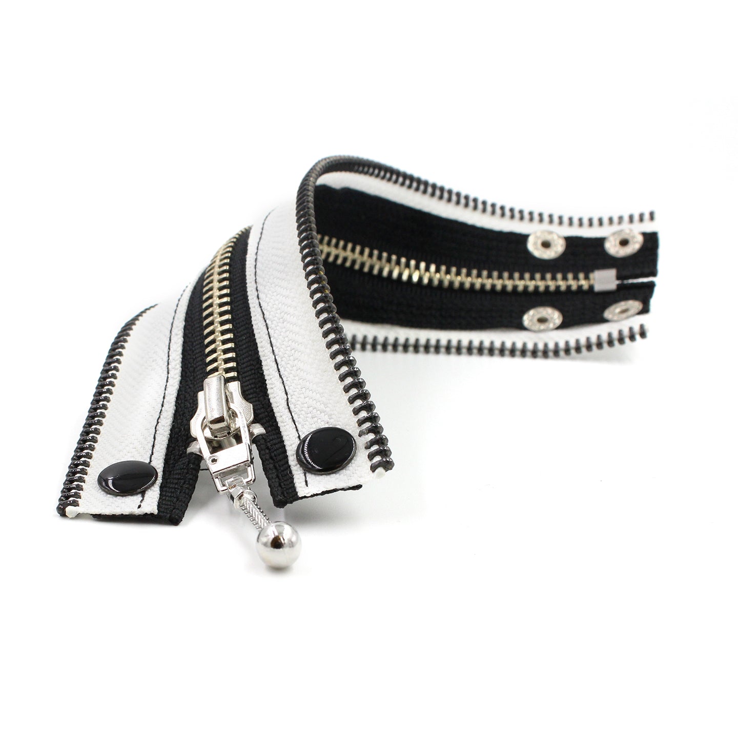 Inverted B+W Zip Bracelet - N.Kluger Designs bracelet