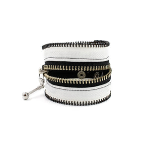 Inverted B+W Zip Bracelet - N.Kluger Designs bracelet