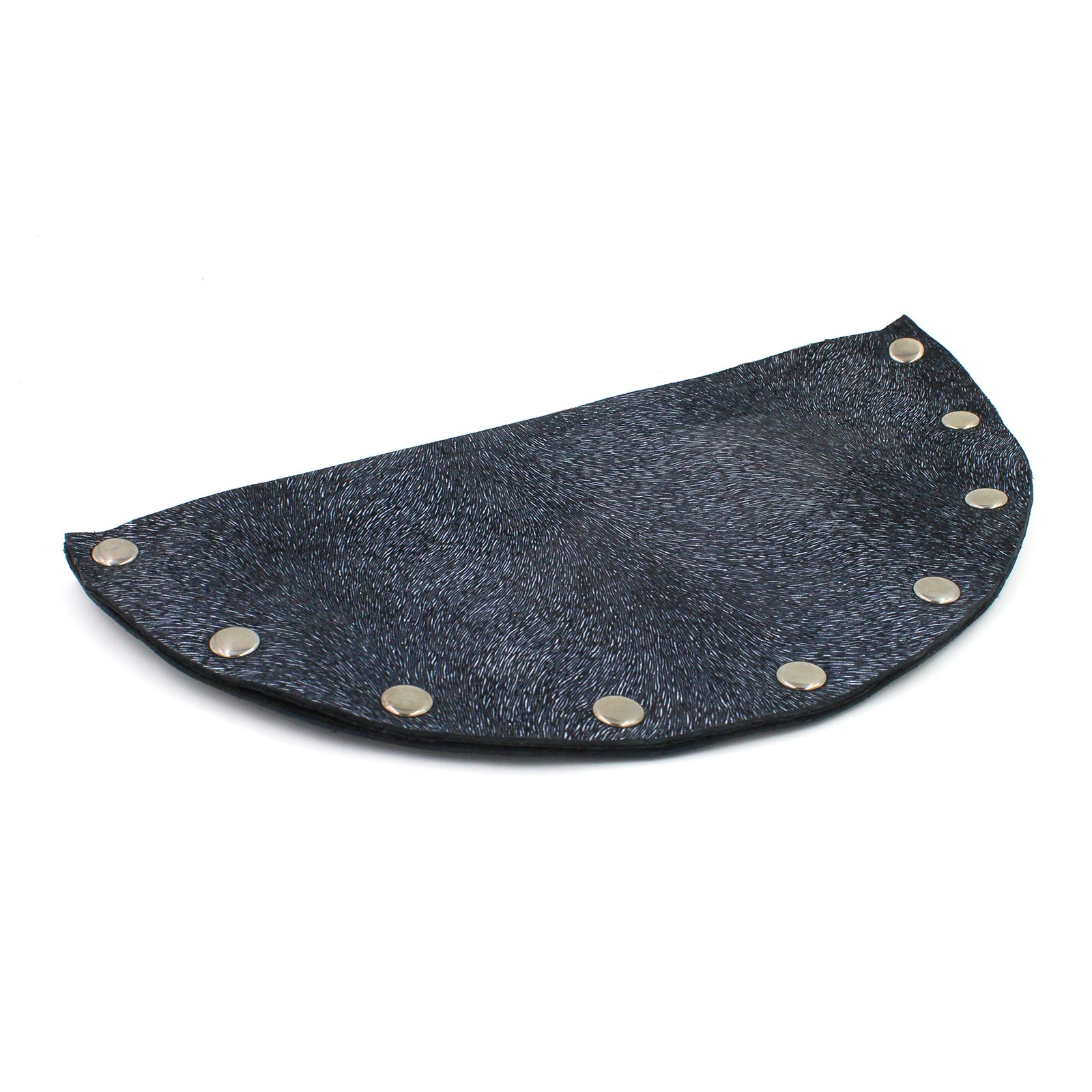 Handmade Navy Blue Half Moon Leather Clutch