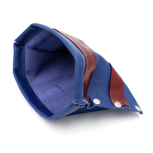 Royal Blue Leather Snap Frame Retro Clutch