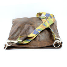 Brown Leather & Camo Shoulder/Cross-Body Bag