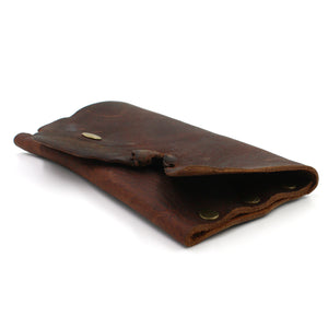 Rustic Dark Brown Handmade Leather Wide Simple Wallet / Card Case - N.Kluger Designs Card Case
