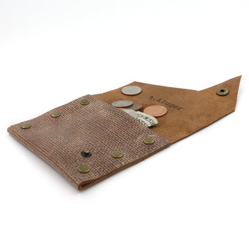 Distressed Brown Leather Coin Purse/Wallet