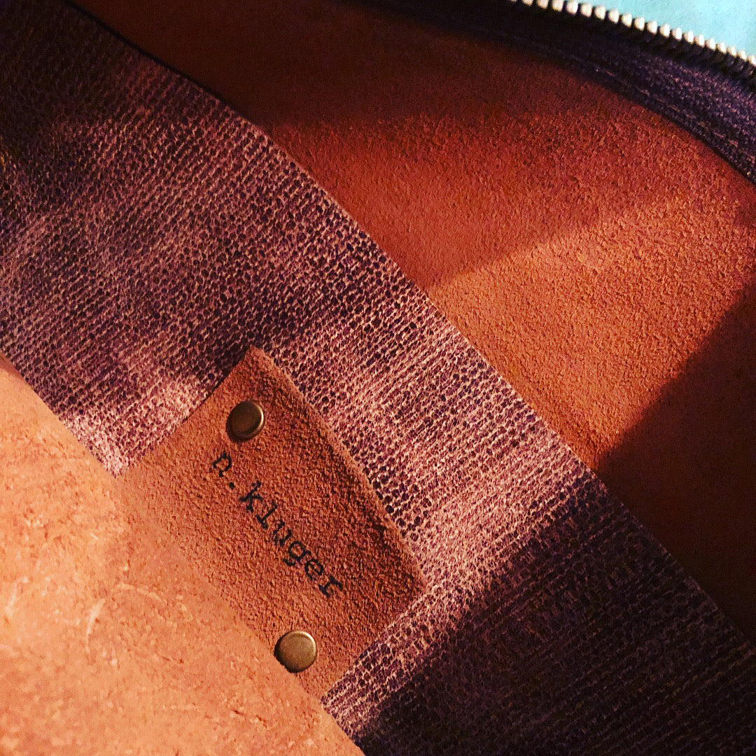 Distressed Genuine Brown Leather  Foldover Clutch - N.Kluger Designs clutch