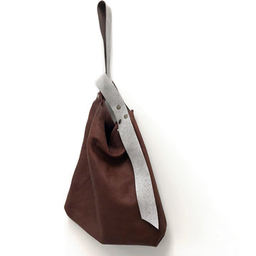 Brown Soft & Slouchy Leather Casual Handbag Wristlet