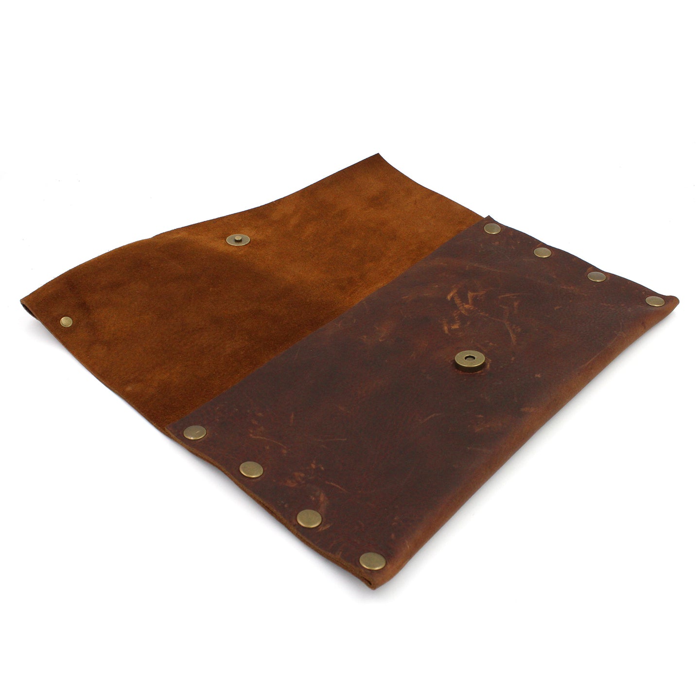 Rustic Brown Genuine Leather Clutch