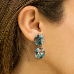Double Circle Acrylic Drop Earrings