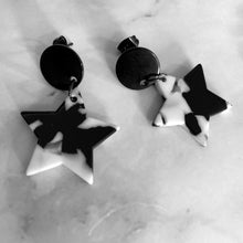 Black & White Acrylic Stars Dangling Earrings