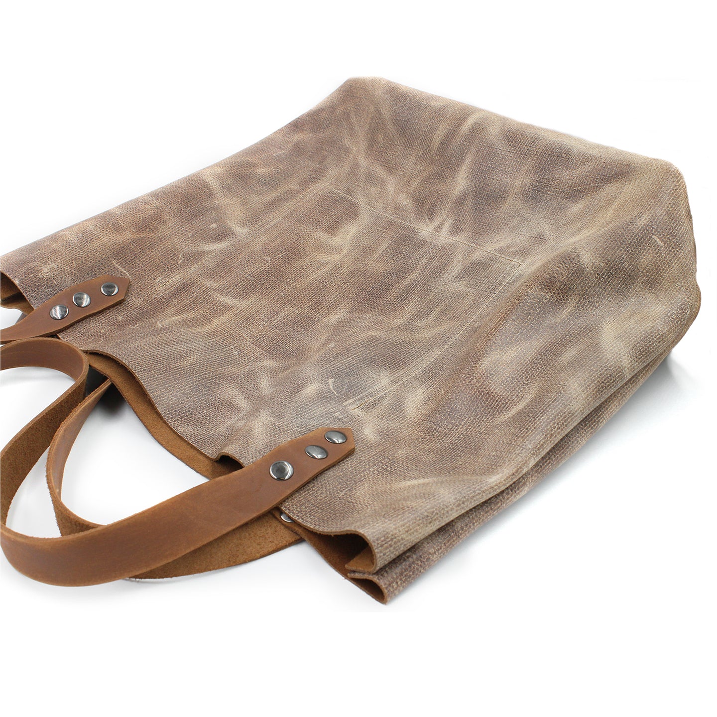 Distressed Genuine Leather Brown Totebag - N.Kluger Designs totebag