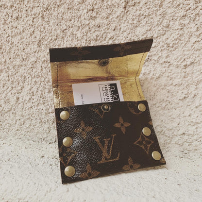 Repurposed Louis Vuitton Leather Card Case / Mini Wallet
