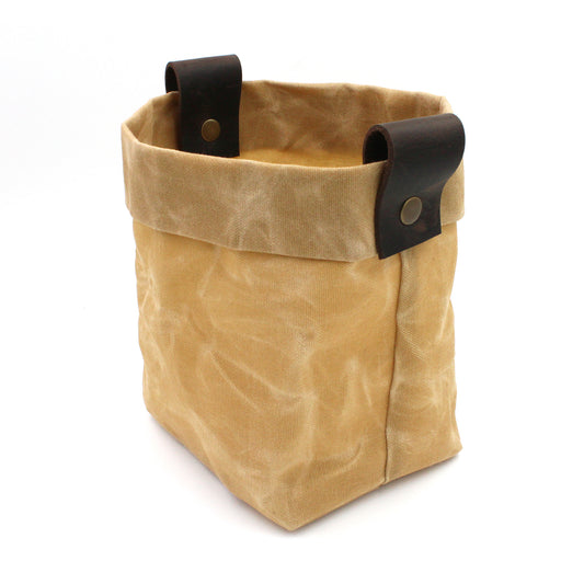 Waxed Canvas "Kiki Pot" Planter in Camel