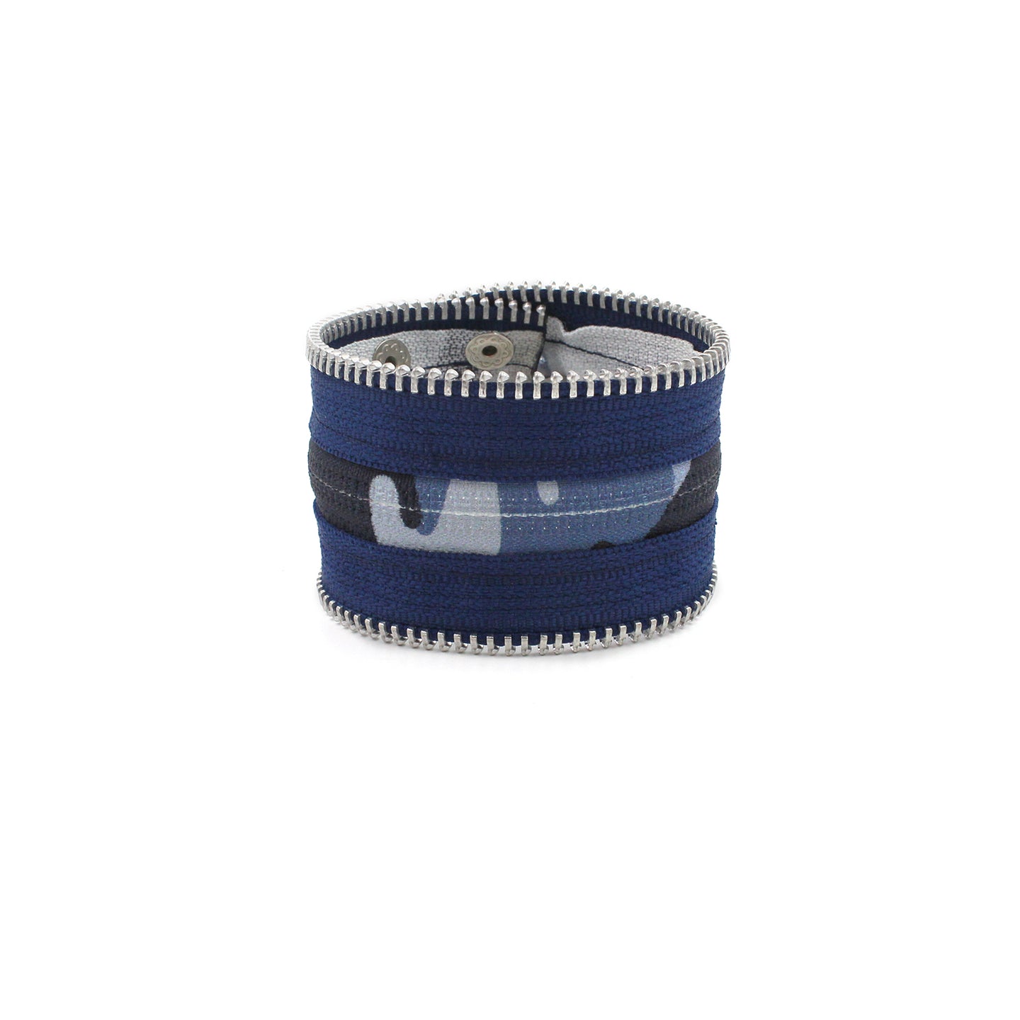 Camo Collection Blue on Blue Zip Bracelet - N.Kluger Designs bracelet