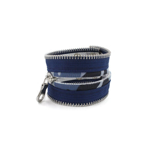Camo Collection Blue on Blue Zip Bracelet - N.Kluger Designs bracelet