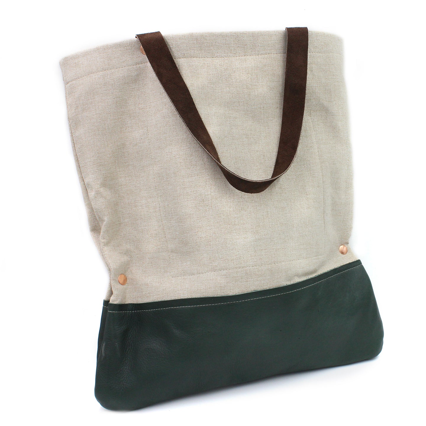 The Perfect Canvas & Leather Tote Bag Shopper - N.Kluger Designs totebag