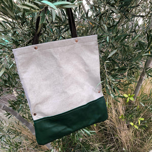 The Perfect Canvas & Leather Tote Bag Shopper - N.Kluger Designs totebag