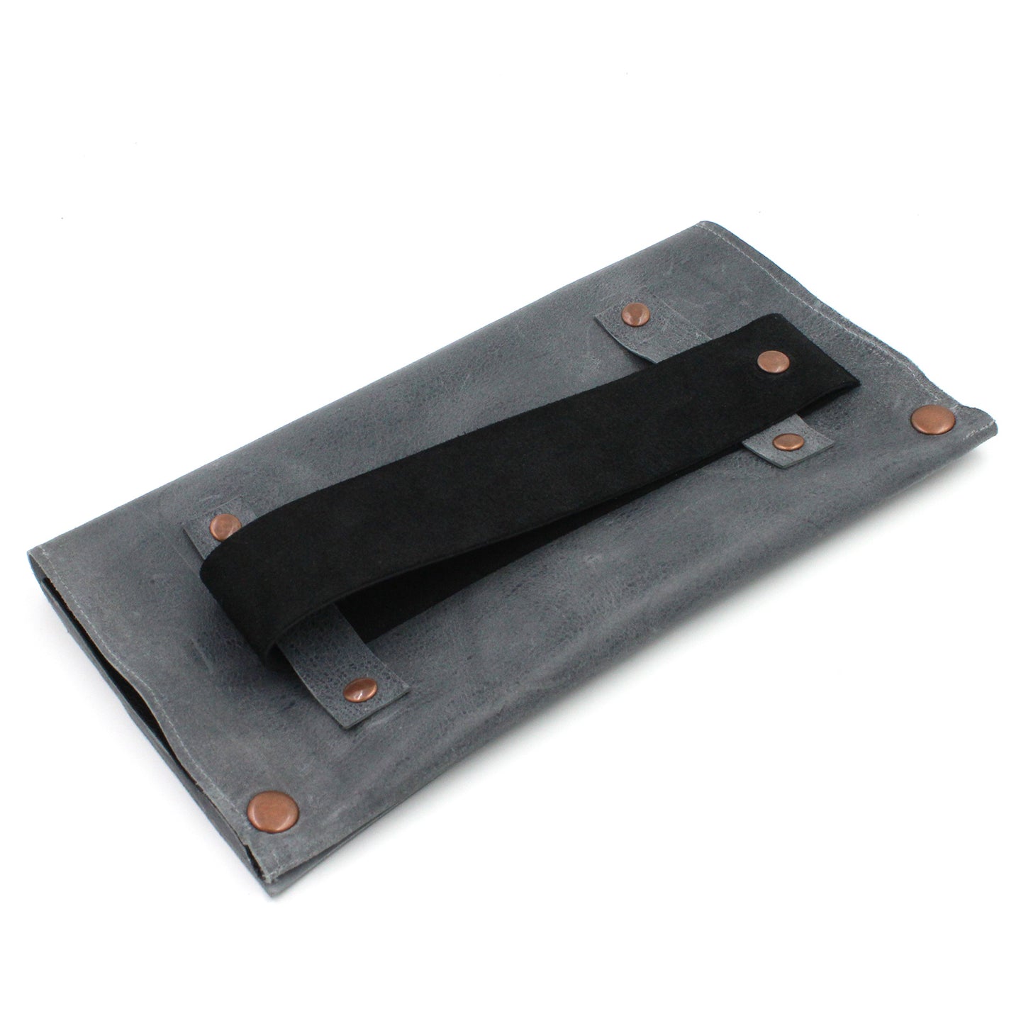 Grey Leather Convertible Belt Clutch