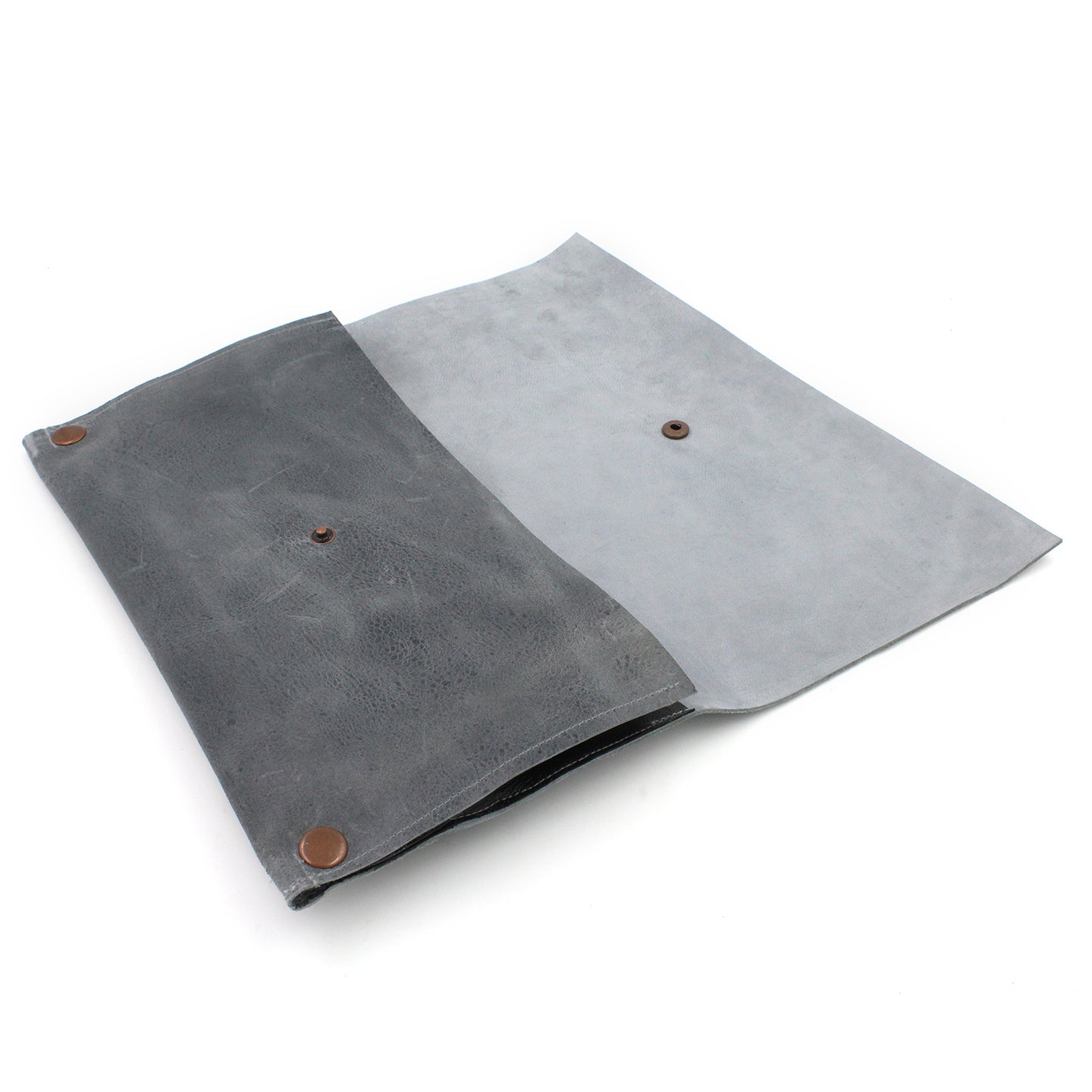 Grey Leather Convertible Belt Clutch