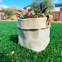 Waxed Canvas "Kiki Pot" Planter Basket in Natural