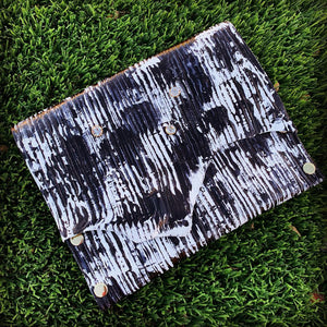 Hand-painted Zebra Leather Clutch