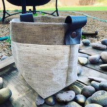 Waxed Linen "Kiki Pot" Planter in Natural Aspen Basket