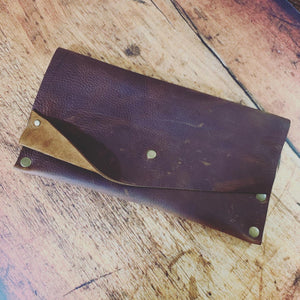 Rustic Brown Genuine Leather Clutch