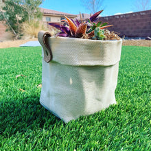 Waxed Canvas "Kiki Pot" Planter Basket in Natural