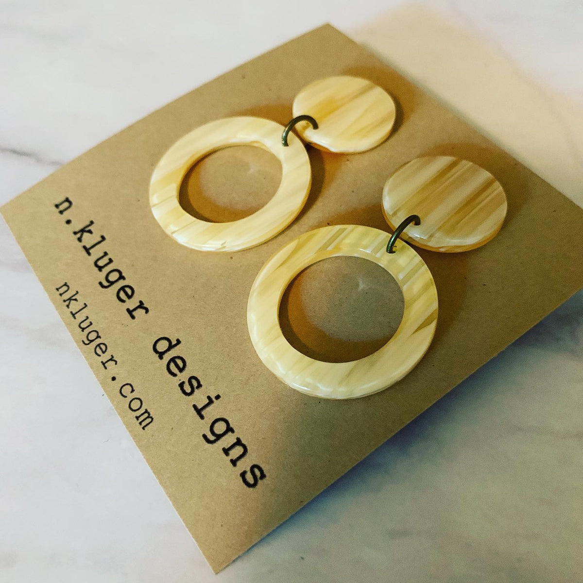Double Creamsicle Open Circle Acrylic Drop Earrings