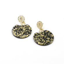 Gold Star Circle Cutout Acrylic Drop Earrings