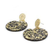 Gold Star Circle Cutout Acrylic Drop Earrings