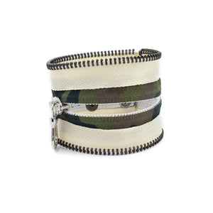 Camo Collection Cream Zip Bracelet - N.Kluger Designs bracelet