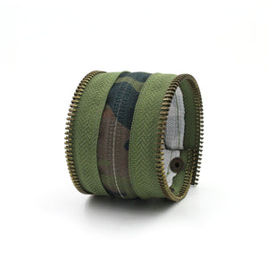 Camo Collection Olive Army Zip Bracelet