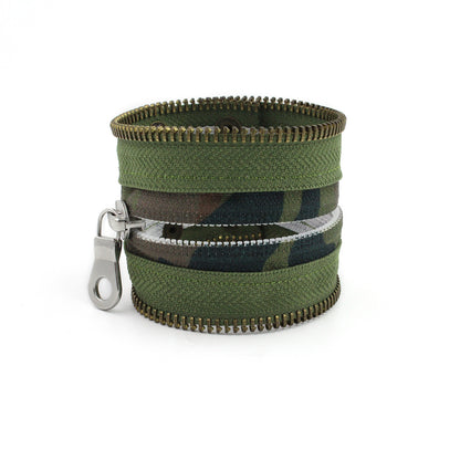 Camo Collection Olive Army Zip Bracelet
